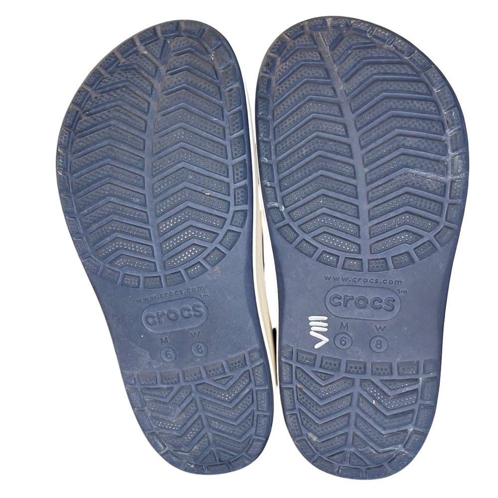 Women’s/Men’s Platform Crocband Crocs Classic Navy/White Clogs - Picture 7 of 7
